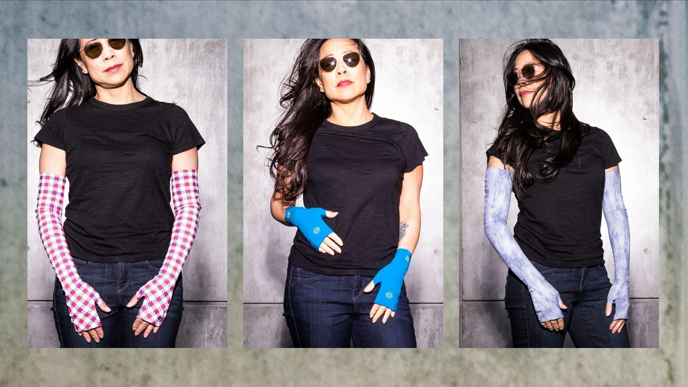 UV Sun Gauntlets: Fashionable UPF 50+ protective sun gloves, sleeves –  Heliades Fashion Sun Protection Clothing