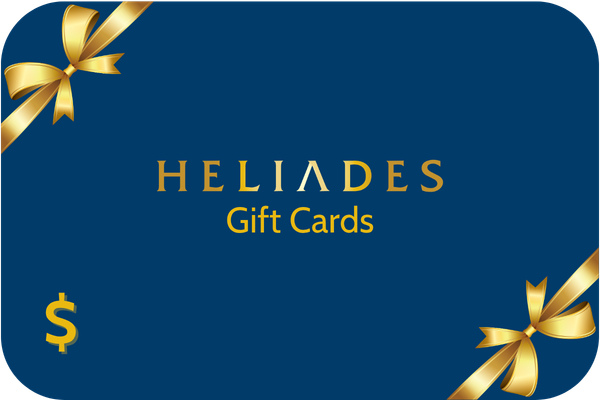 Heliades gift cards available in a variety of denominations